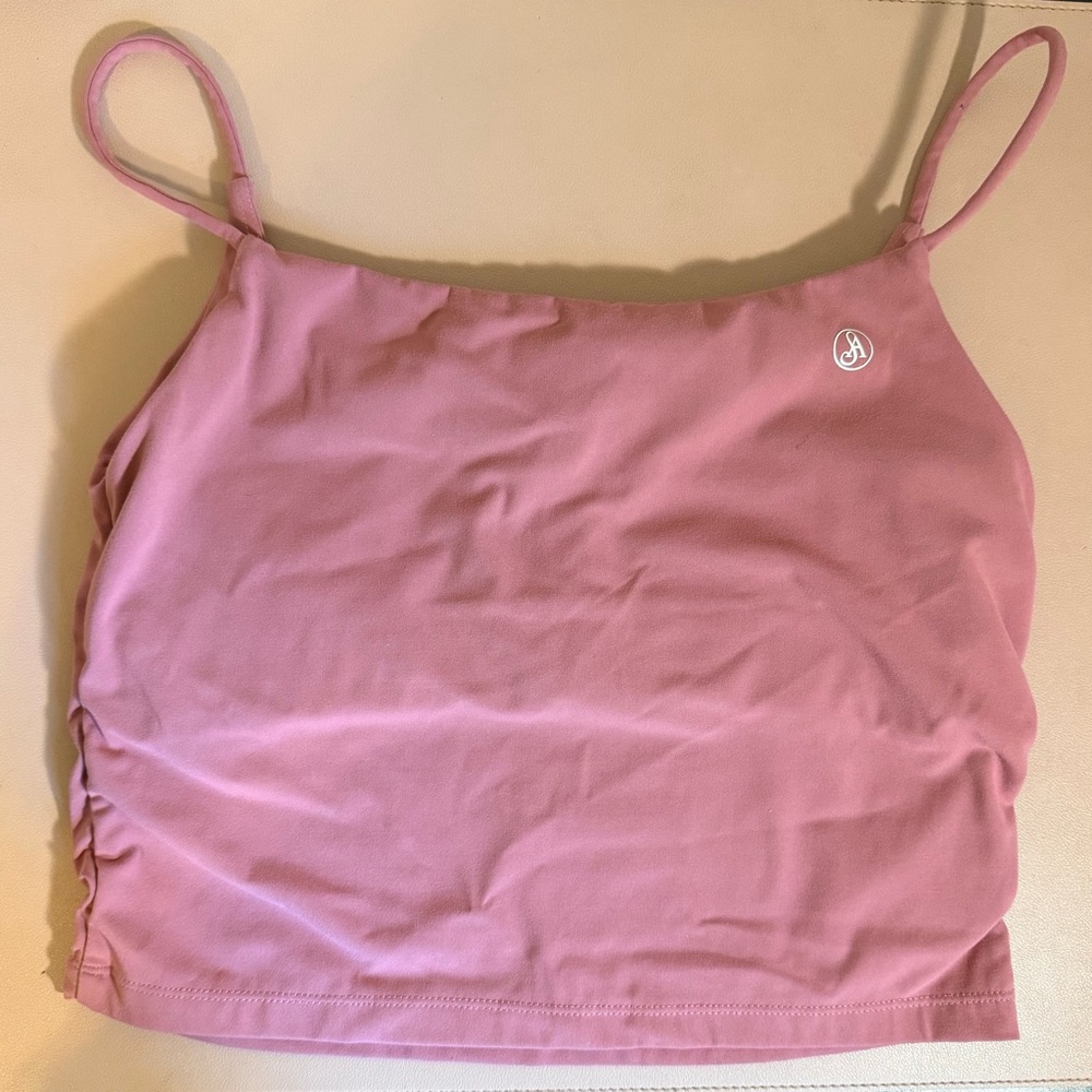 Sacred Activewear Pink Scrunch Biker Shorts Set Size M Workout Gym Set Athletic - Picture 3 of 14